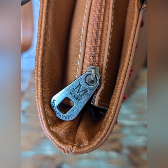 Montana West Embroidered Cross Concho Conceal & Carry Handbag W Studs - Picture 10 of 15